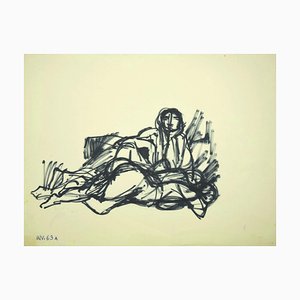 Leo Guida, Figure, Original Permanent Marker Drawing, Mid-20th Century-ZCI-820903