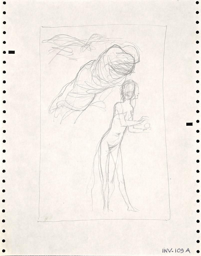 Leo Guida, Figure Sketch, Pencil Drawing, 1970s