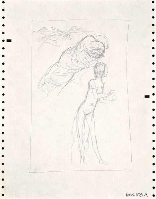 Leo Guida, Figure Sketch, Pencil Drawing, 1970s