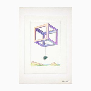 Leo Guida - Geometrical Game - Original Ink and Watercolor on Paper - 1950s-ZCI-871456