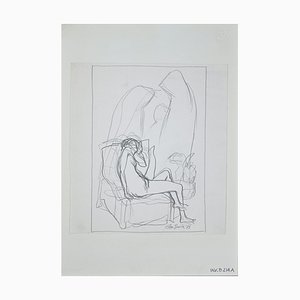 Leo Guida, Lying Nude, Original Pencil Drawing, 1972-ZCI-889883