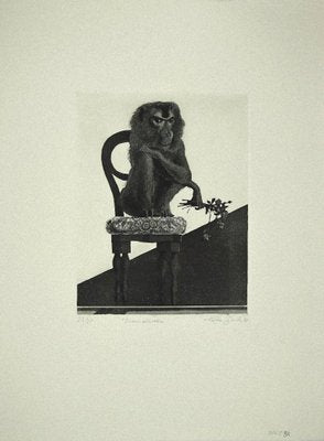 Leo Guida - Monkey on the Chair - Original Etching on Paper - 1972-ZCI-877713