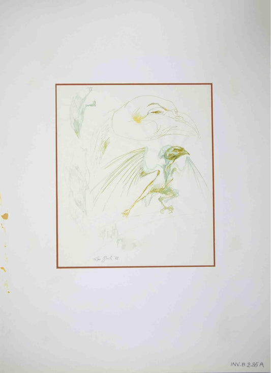 Leo Guida, Monster Bird, Drawing, 1970