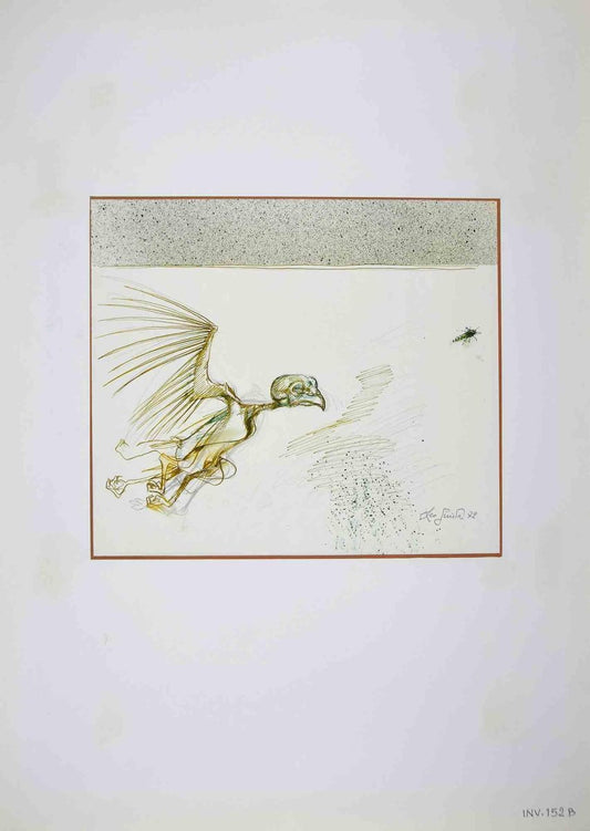 Leo Guida, Monster Bird, Drawing, 1972