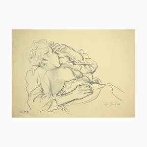 Leo Guida, Nude of Woman, Pencil on Paper, 1958-ZCI-871623