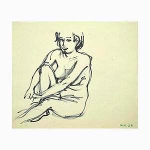 Leo Guida, Nude, Original Marker Drawing on Paper, Late 20th Century-ZCI-820902