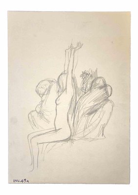 Leo Guida, Nude, Original Pencil Drawing, 1970s-ZCI-993312