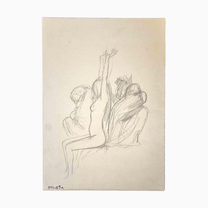 Leo Guida, Nude, Original Pencil Drawing, 1970s-ZCI-993312