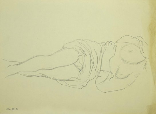 Leo Guida, Nude, Original Pencil Drawing, Late 20th Century-ZCI-812027