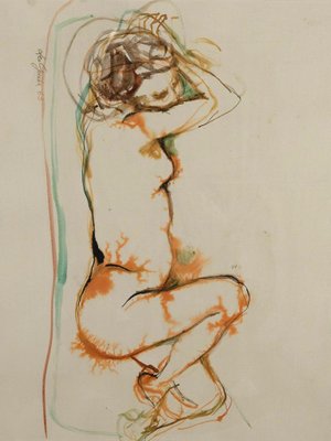 Leo Guida, Nude, Original Watercolor, 1960s-ZCI-1379019