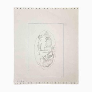 Leo Guida, Nude Sybil, Original Pencil Drawing, 1970s-ZCI-993304