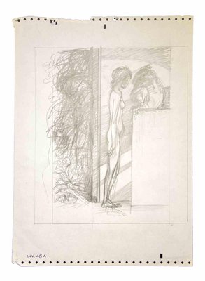 Leo Guida, Nude with Monkey, Drawing, 1970s-ZCI-993320