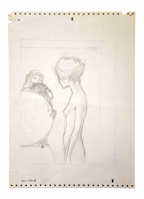 Leo Guida, Nude with Monkeys, Original Drawing, 1970s-ZCI-993309