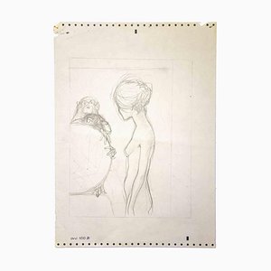 Leo Guida, Nude with Monkeys, Original Drawing, 1970s-ZCI-993309