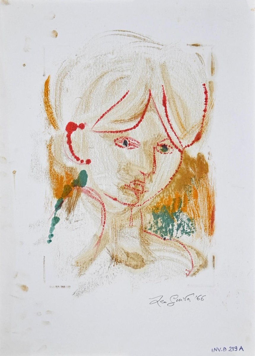 Leo Guida, Price, Female Portrait, Original Lithograph, 1966