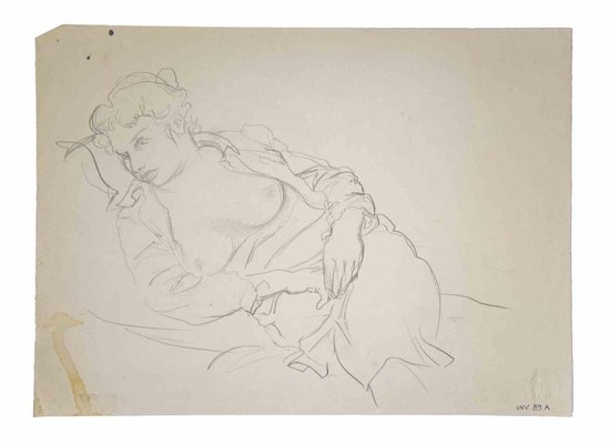 Leo Guida, Reclined Figures, Original Pencil Drawing, 1970s-ZCI-996238