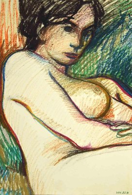 Leo Guida, Reclined Nude, Drawing, 1970s-ZCI-1011128