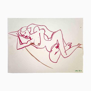 Leo Guida, Reclined Nude, Drawing, 1970s-ZCI-993329