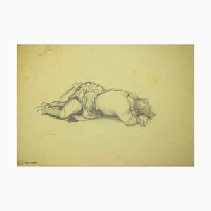 Leo Guida, Reclined Woman, Original Pencil Drawing, 1970s-ZCI-1379235