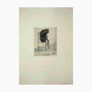 Leo Guida, Seated Monkey, Original Etching, 1975-ZCI-1379346