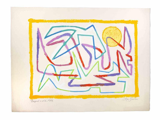 Leo Guida, Segnali e Sole, Original Drawing, 1988