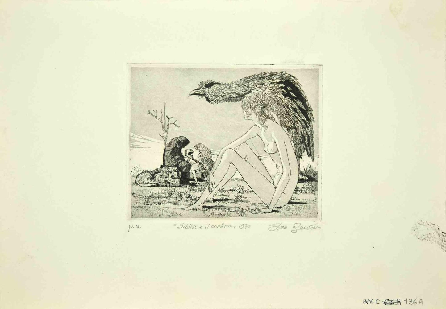 Leo Guida, Sibyl and the Border, Original Etching, 1970