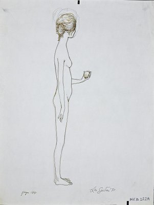 Leo Guida, Standing Girl, Original Ink Drawing by Leo Guida, 1970-ZCI-891005