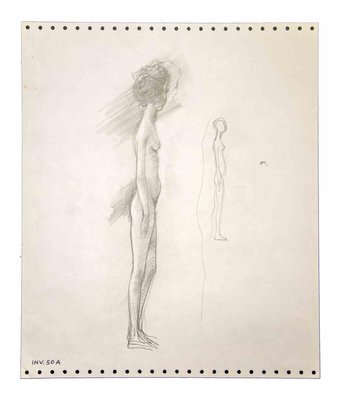 Leo Guida, Standing Nude, Drawing, 1970s-ZCI-1011269