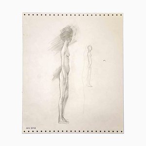 Leo Guida, Standing Nude, Pencil Drawing, 1970s-ZCI-1760686