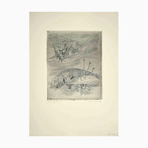 Leo Guida, Still Life With Birds, Original Etching, 1970s-ZCI-993295