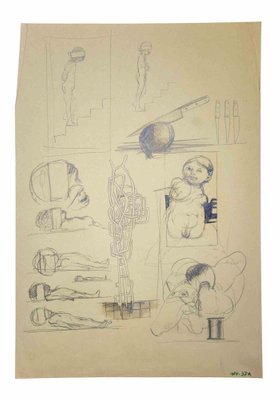 Leo Guida, Surreal Scene, Drawings, 1970s-ZCI-993282