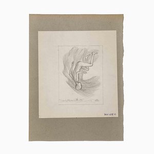 Leo Guida, Suspended Nude, Original Pencil Drawing, 1970s-ZCI-993303