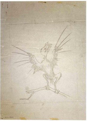 Leo Guida, The Bird, Pencil Drawing, 1970s-ZCI-1760685