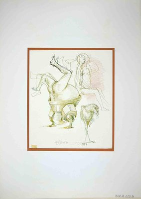 Leo Guida, The Hobby, Ink Drawing, 1972, Framed-ZCI-1760784