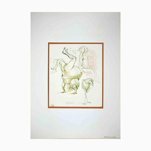 Leo Guida, The Hobby, Ink Drawing, 1972, Framed-ZCI-1760784