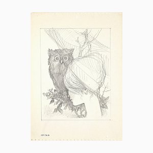 Leo Guida, The Owl and the Girl, Drawing on Paper, 1950s-ZCI-871540