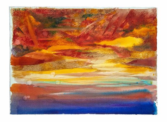 Leo Guida, The Sunset, Original Watercolor, 1970s-ZCI-993315