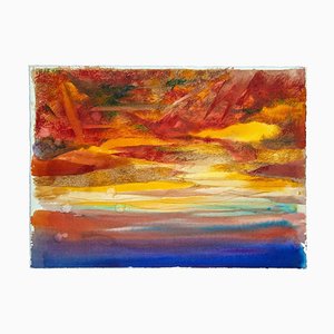 Leo Guida, The Sunset, Original Watercolor, 1970s-ZCI-993315