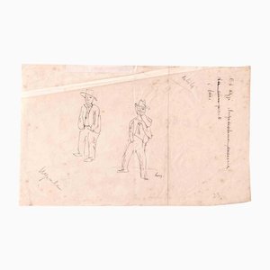 Leo Longanesi, Figures, Original Pen Drawing, Mid-20th-Century-ZCI-1163244