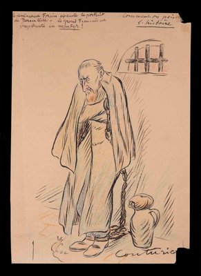 Léon Couturier, The Prisoner, Drawing, Early 20th Century-ZCI-2025356