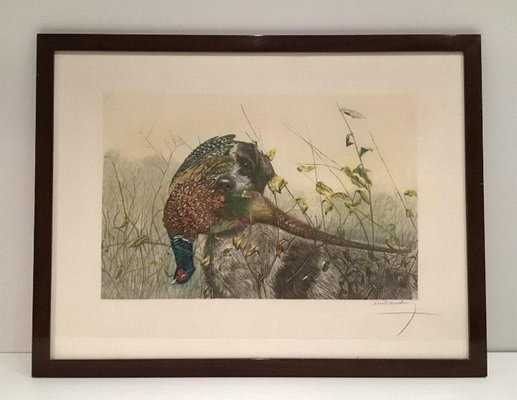 Léon Danchin, English Setter and Partridge, 1920s, Colored Lithograph-BA-658387