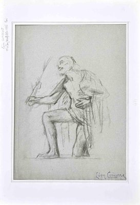 Léon-François Comerre, Figure of Man, Original Drawing, Late 19th-Century-ZCI-1362665