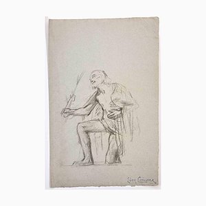 Léon-François Comerre, Figure of Man, Original Drawing, Late 19th-Century-ZCI-1362665