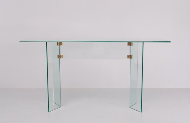 Leon Rose Glass Console Table, France, 1972-GCG-1772477