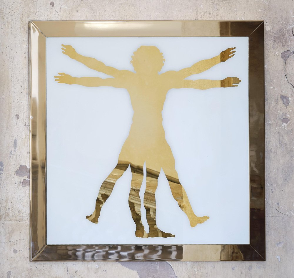 Leonardo Da Vinci, the Vitruvian Man, Icon Wall Decoration by Davide Medri