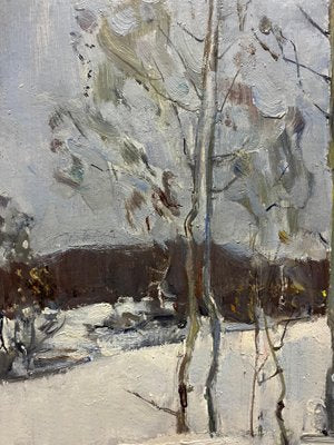 Leonid Vaichilia, Birches in the Woods, 1967, Oil Painting, Framed-QUE-1397933