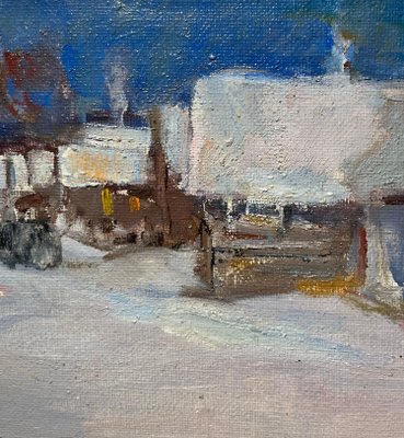 Leonid Vaichilia, Evening in the Small Town, 1967, Oil on Canvas-QUE-1252221