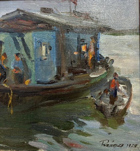 Leonid Vaichilia, Fishermen, Oil on Canvas, 1973