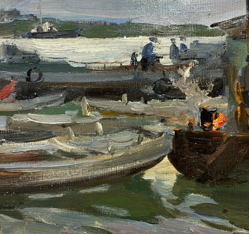 Leonid Vaichilia, Fishermen, Oil on Canvas, 1973