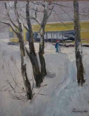 Leonid Vaichlia, Yellow House in the Snow, 1964-QUE-944102